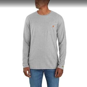 Carhartt Force Long Sleeve Pocket T-Shirt Men's Gray Workwear - Size S